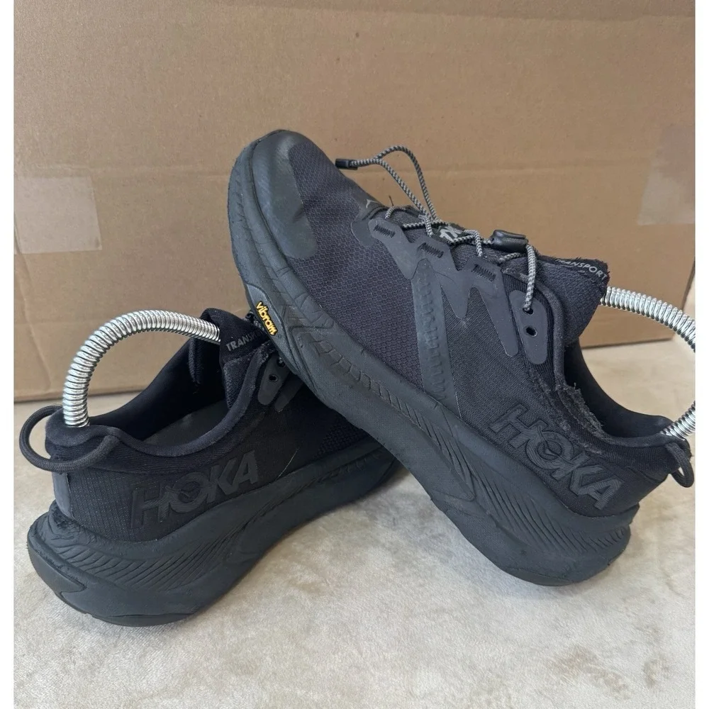 Hoka One One Transport Shoes Womens Size 7.5B Black Hiking Sneakers 1123154 BBLC